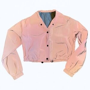 XS Reflective Windbreaker Crop Jacket Track Coat Mini
